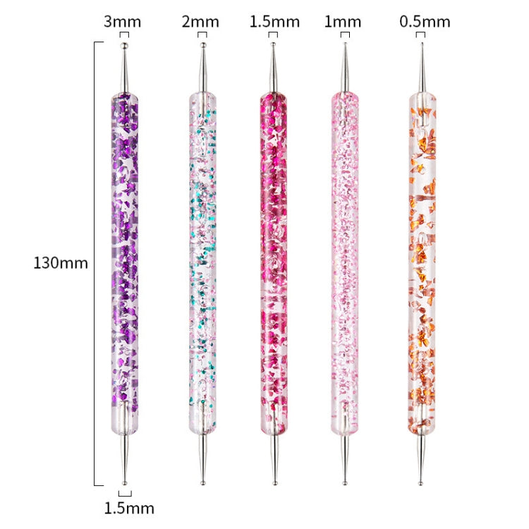 5 In 1 Nail Double-Headed Drill Pen Acrylic Transparent Pole Nail Tool - Nail Art Equipment by PMC Jewellery | Online Shopping South Africa | PMC Jewellery | Buy Now Pay Later Mobicred