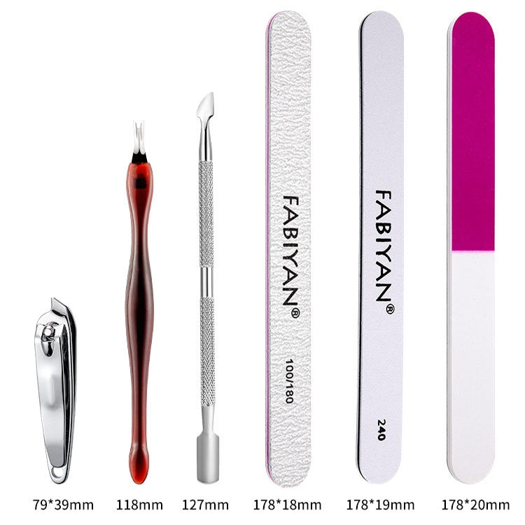 FABIYAN Nail Art Tool Set Manicure Disarm Tool Set, Specification: 7-piece Set - Nail Art Equipment by PMC Jewellery | Online Shopping South Africa | PMC Jewellery | Buy Now Pay Later Mobicred