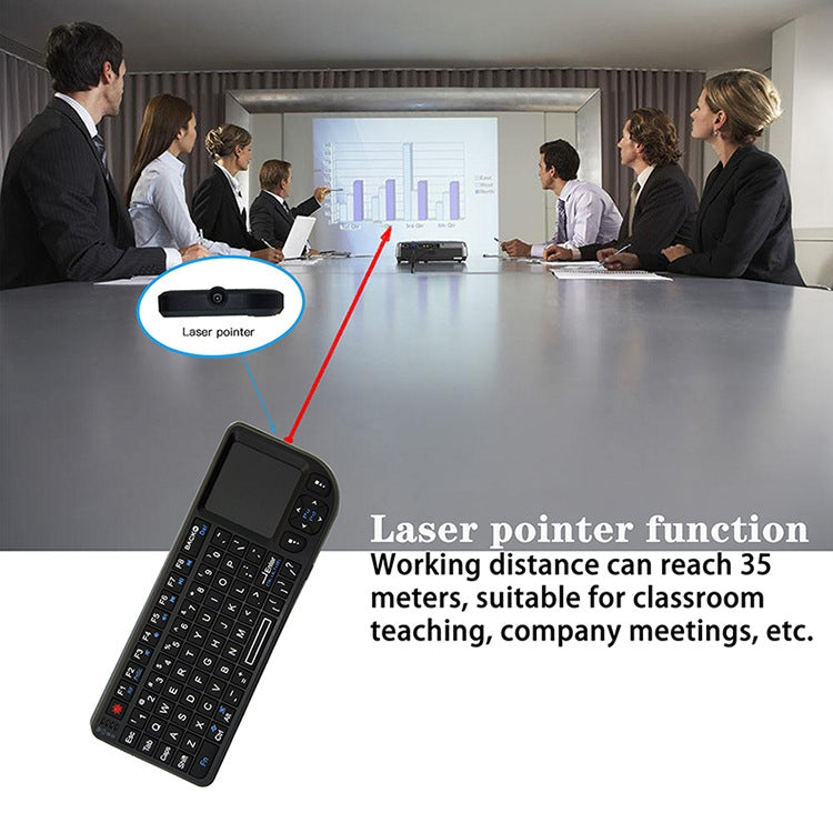 A8 Mini Wireless Mouse And Keyboard With Laser Touchpad Keyboard, Colour: English Colorful Backlight - Laser Keyboard by PMC Jewellery | Online Shopping South Africa | PMC Jewellery | Buy Now Pay Later Mobicred