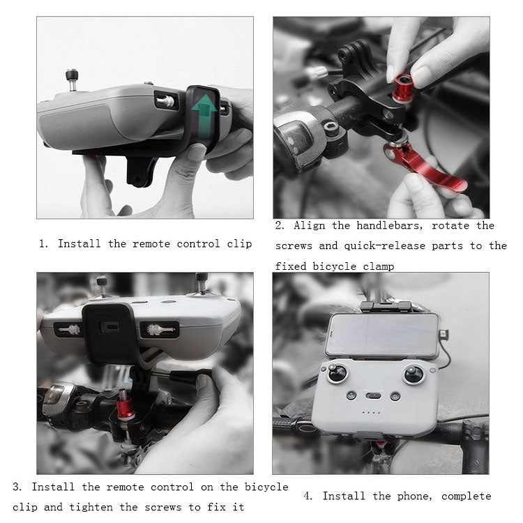 Sunnylife AIR2-Q9402 For DJI Air 2S / Mini 2 / Mavic Air 2 Remote Control Bicycle Holder Mount Bracket(Black) - Other by PMC TechLife | Online Shopping South Africa | PMC TechLife | Buy Now Pay Later Mobicred