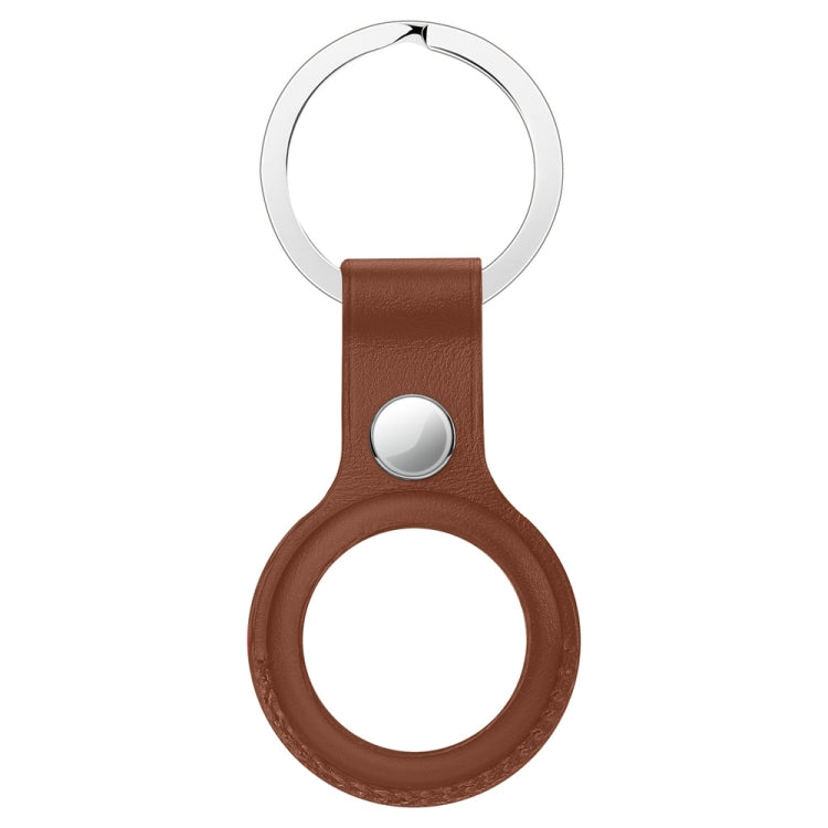 Anti-scratch Top-layer Cowhide Leather Protective Cover with Hanging Buckle for AirTag(Brown) - Other by PMc TechLife | Online Shopping South Africa | PMc TechLife | Buy Now Pay Later Mobicred