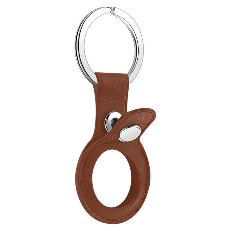 Anti-scratch Top-layer Cowhide Leather Protective Cover with Hanging Buckle for AirTag(Brown) - Other by PMc TechLife | Online Shopping South Africa | PMc TechLife | Buy Now Pay Later Mobicred