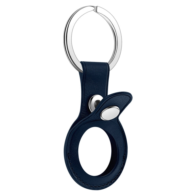 Anti-scratch Top-layer Cowhide Leather Protective Cover with Hanging Buckle for AirTag(Deep Blue) - Other by PMc TechLife | Online Shopping South Africa | PMc TechLife | Buy Now Pay Later Mobicred