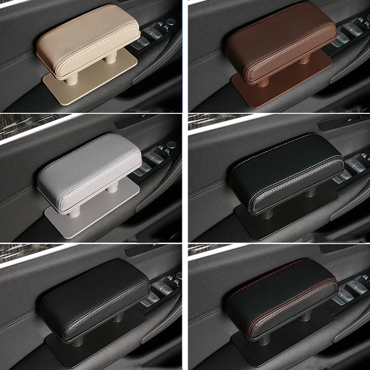 Car Arm Handle Seat Left Hand Elbow Tray Universal Leather Increasing Pad Central Armrest Box(Black+White Line) - Seat Accessories by PMC TechLife | Online Shopping South Africa | PMC TechLife | Buy Now Pay Later Mobicred