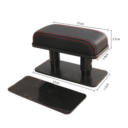 Car Arm Handle Seat Left Hand Elbow Tray Universal Leather Increasing Pad Central Armrest Box(Black+White Line) - Seat Accessories by PMC Jewellery | Online Shopping South Africa | PMC Jewellery | Buy Now Pay Later Mobicred