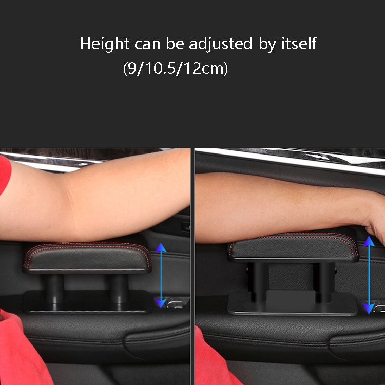 Car Arm Handle Seat Left Hand Elbow Tray Universal Leather Increasing Pad Central Armrest Box(Black+White Line) - Seat Accessories by PMC TechLife | Online Shopping South Africa | PMC TechLife | Buy Now Pay Later Mobicred