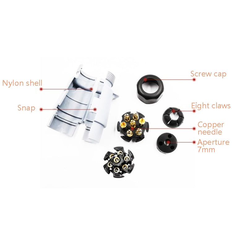 2 PCS VP170EB-1 7P 12V Trailer Plug Socket Trailer Connector UK Plug - Terminal connectors by PMC TechLife | Online Shopping South Africa | PMC TechLife