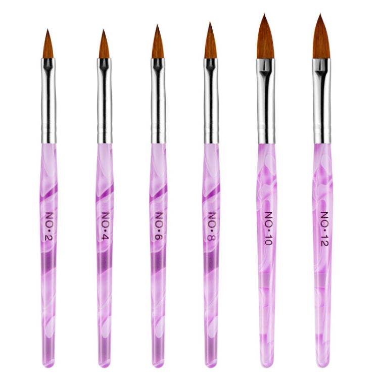 Acrylic Crystal Pen Drawing Pen Nail Brush Set(Purple) - Nail Art Equipment by PMC Jewellery | Online Shopping South Africa | PMC Jewellery | Buy Now Pay Later Mobicred