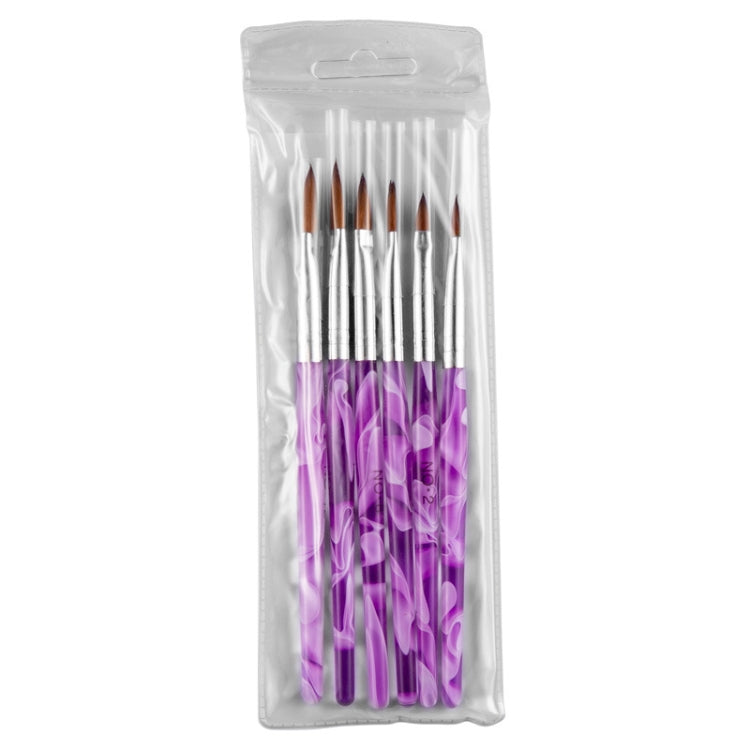 Acrylic Crystal Pen Drawing Pen Nail Brush Set(Purple) - Nail Art Equipment by PMC Jewellery | Online Shopping South Africa | PMC Jewellery | Buy Now Pay Later Mobicred