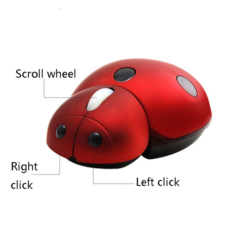 CM0184 3000 DPI 3-keys Mini Ladybug 2.4G Wireless Mouse Personalized Wireless Mouse(Red) - Wireless Mice by PMC TechLife | Online Shopping South Africa | PMC TechLife | Buy Now Pay Later Mobicred