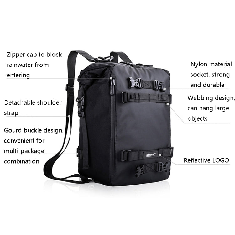 Rhinowalk Multi-Function Motorcycle Rear Seat Bag Combination Rear Shelf Pannier, Colour: Yellow 20L - free shipping - PMC TechLife - Order now!