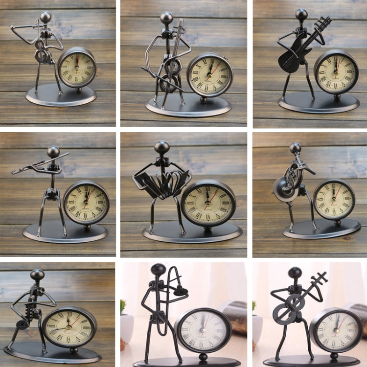 Iron Stainless Steel Small Table Clock Retro Personality Clock Birthday Gift(C69 Saxophone Clock) - Novelty Clock by PMc TechLife | Online Shopping South Africa | PMc TechLife | Buy Now Pay Later Mobicred