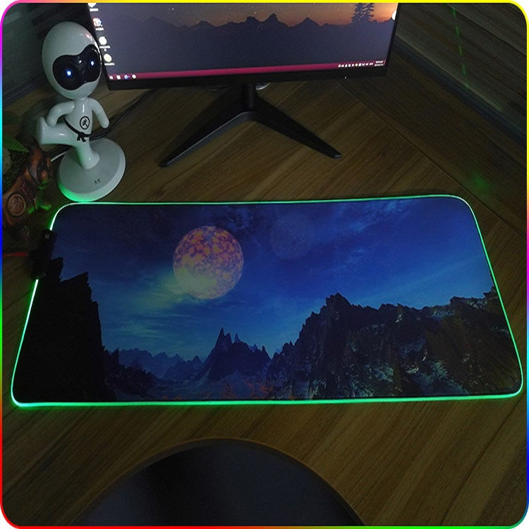 260x390x3mm F-01 Rubber Thermal Transfer RGB Luminous Non-Slip Mouse Pad(Glasses Cat) - Mouse Pads by PMC Jewellery | Online Shopping South Africa | PMC Jewellery | Buy Now Pay Later Mobicred