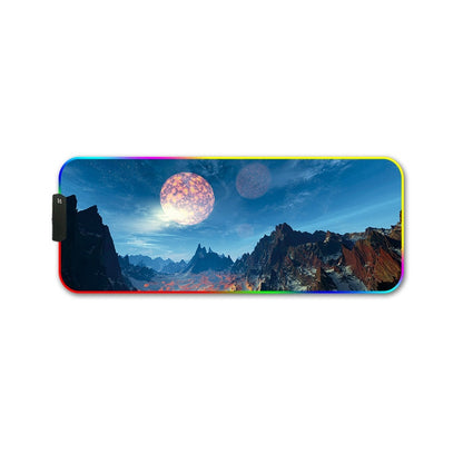 300x350x4mm F-01 Rubber Thermal Transfer RGB Luminous Non-Slip Mouse Pad(Snow Peak) - Mouse Pads by PMC Jewellery | Online Shopping South Africa | PMC Jewellery | Buy Now Pay Later Mobicred