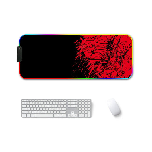 300x800x3mm F-01 Rubber Thermal Transfer RGB Luminous Non-Slip Mouse Pad(Red Fox) - Mouse Pads by PMC Jewellery | Online Shopping South Africa | PMC Jewellery | Buy Now Pay Later Mobicred