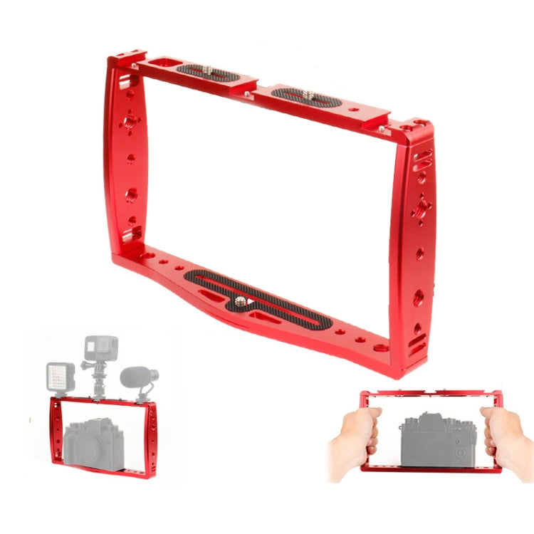 Diving Dual Handheld Grip Bracket Stabilizer Extension Phone Clamp Camera Rig Cage Underwater Case for GoPro HERO9 /8 /7, Colour: Red - Camera Cage by PMC Jewellery | Online Shopping South Africa | PMC Jewellery | Buy Now Pay Later Mobicred