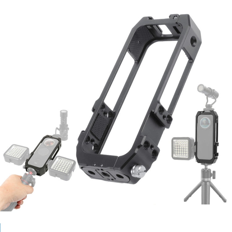 KF42730 For Insta360 One X-2 Metal Camera Vertical Cage Protection Frame with Cold Shoe - Mount & Holder by PMC Jewellery | Online Shopping South Africa | PMC Jewellery | Buy Now Pay Later Mobicred