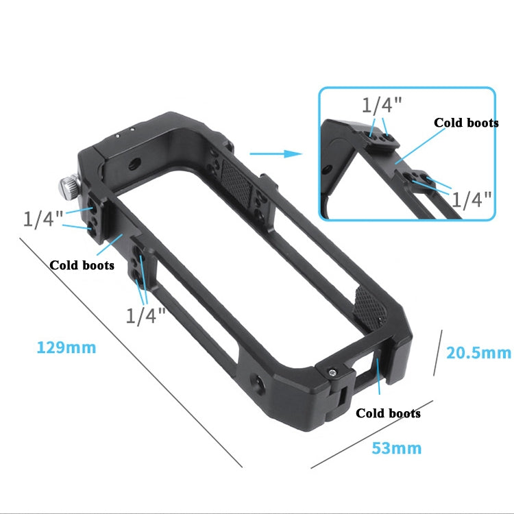 KF42730 For Insta360 One X-2 Metal Camera Vertical Cage Protection Frame with Cold Shoe - Mount & Holder by PMC Jewellery | Online Shopping South Africa | PMC Jewellery | Buy Now Pay Later Mobicred