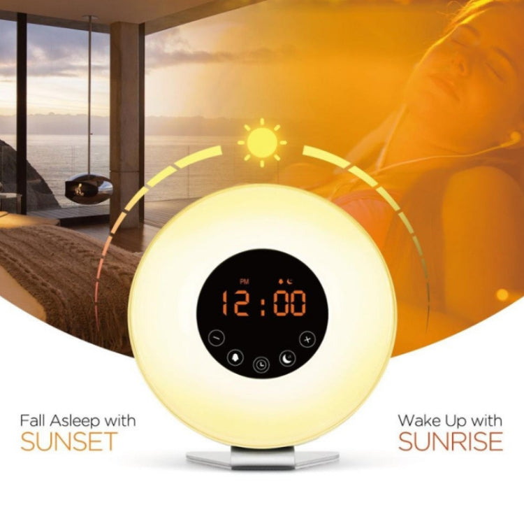 Simulated Sunrise And Sunset Sleep Light Alarm Clock with FM Radio(AU Plug) - Alarm Clocks by PMc TechLife | Online Shopping South Africa | PMc TechLife | Buy Now Pay Later Mobicred