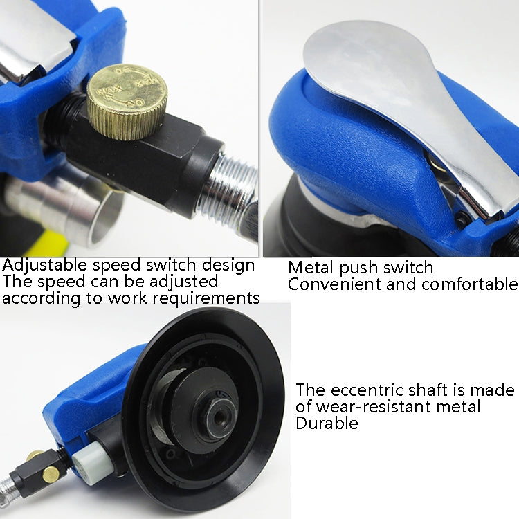 Pneumatic Sandpaper Machine Car Polishing Machine Grinding Machine Waxing Machine, Model: 5inch Regular - Polishing Machine & Accessories by PMC TechLife | Online Shopping South Africa | PMC TechLife | Buy Now Pay Later Mobicred