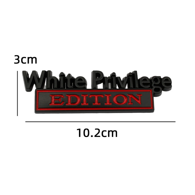 2 PCS Car Metal Leaf Board Car Logo White Privilege Edition Modified Car Body Sticker Sign(Silver Red) - Decorative Sticker by PMC TechLife | Online Shopping South Africa | PMC TechLife | Buy Now Pay Later Mobicred