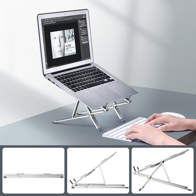 Oatsbasf Z02 Laptop Increasing Cooling Bracket Aluminum Alloy Desktop Adjustable Bracket(Silver) - free shipping - PMC Jewellery - Order now!
