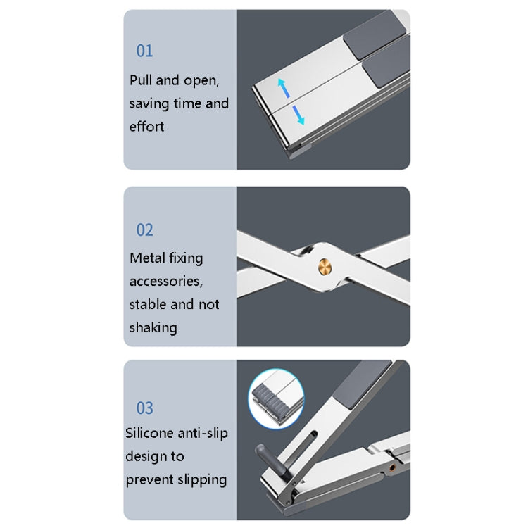 Oatsbasf Z02 Laptop Increasing Cooling Bracket Aluminum Alloy Desktop Adjustable Bracket(Silver) - free shipping - PMC Jewellery - Order now!