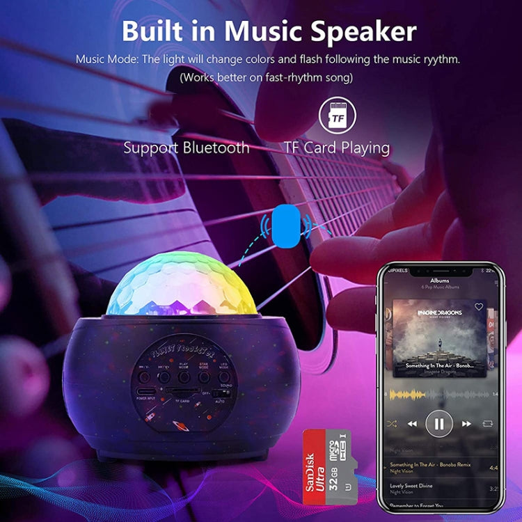 DQ-M3 LED Rotating Starry Sky Light Bluetooth Music Planets Ocean Projector Support TF Card,Style: USB Powered(Black) - Novelty Lighting by PMC TechLife | Online Shopping South Africa | PMC TechLife | Buy Now Pay Later Mobicred