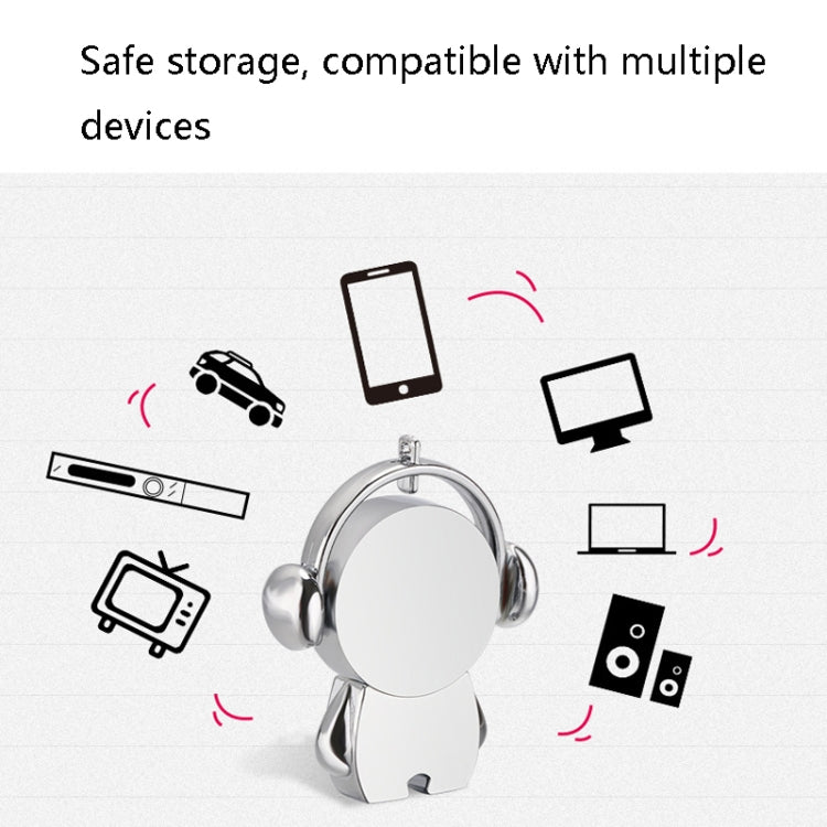 Y01 Metal Musician Car Cartoon Style U Disk, Capacity: 16GB(Silver) - USB Flash Drives by PMc TechLife | Online Shopping South Africa | PMc TechLife | Buy Now Pay Later Mobicred