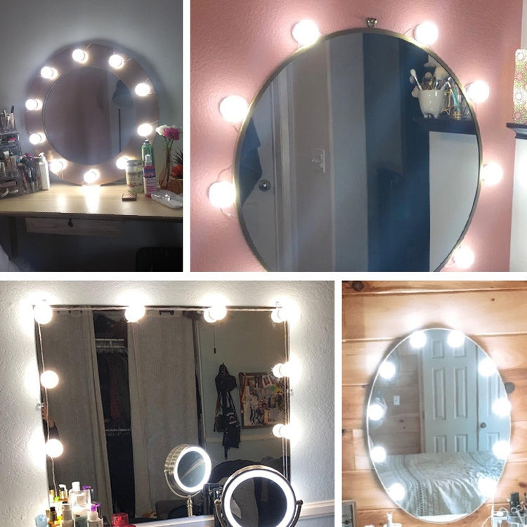 14 LEDs Mirror Front Light Dimmable Makeup Mirror USB Touch Control Light(White Light) - Night Lights by PMc TechLife | Online Shopping South Africa | PMc TechLife | Buy Now Pay Later Mobicred