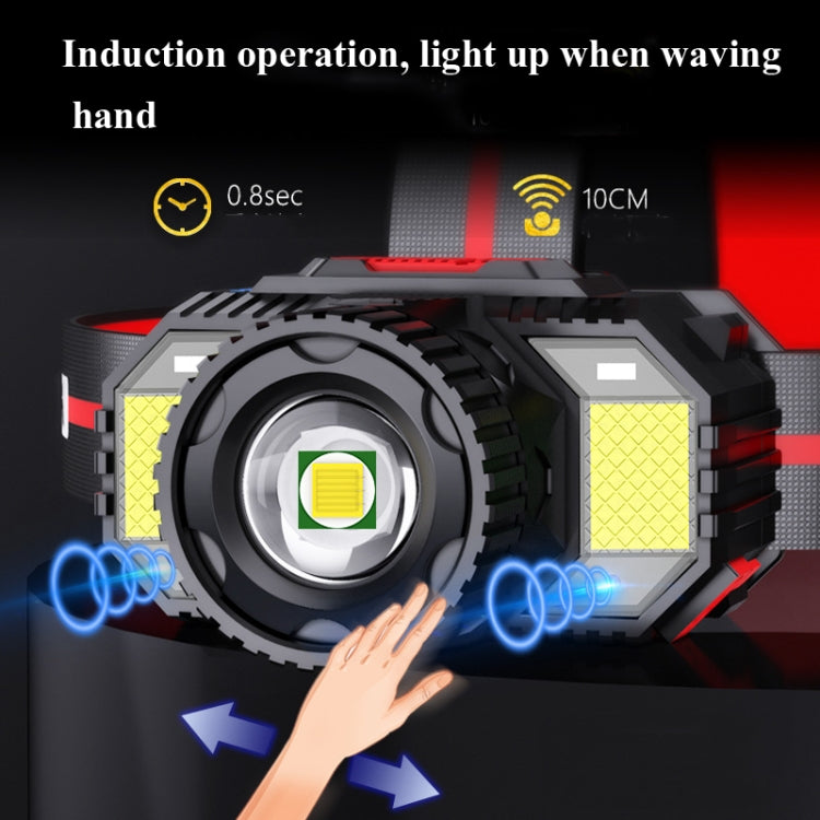 TG-TD009 LED Strong Headlamp Head-Mounted USB Rechargeable Zoom Sensor Headlamp, Colour: White Light - Headlamp by PMc TechLife | Online Shopping South Africa | PMc TechLife | Buy Now Pay Later Mobicred