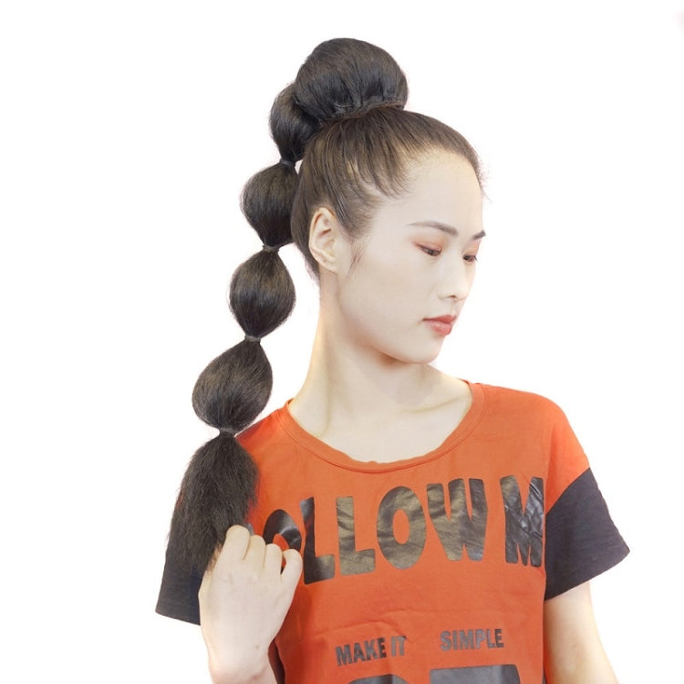 Bubble Shape Fluffy Curly Hair Drawstring Net Bag Fake Ponytail(Black 1B #) - free shipping - PMC TechLife - Order now!