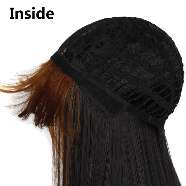 Color Bleaching And Dyeing Double Sideburns With Bangs Long Straight Hip-Hop Wig(Rice White Bleaching Black) - free shipping - PMC TechLife - Order now!