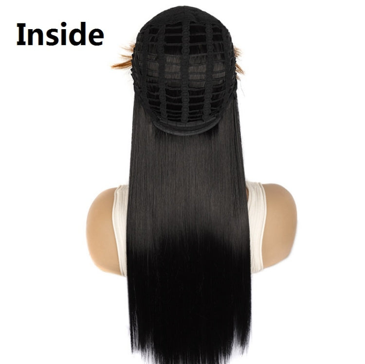 Color Bleaching And Dyeing Double Sideburns With Bangs Long Straight Hip-Hop Wig(Red Bleaching Black) - free shipping - PMC TechLife - Order now!