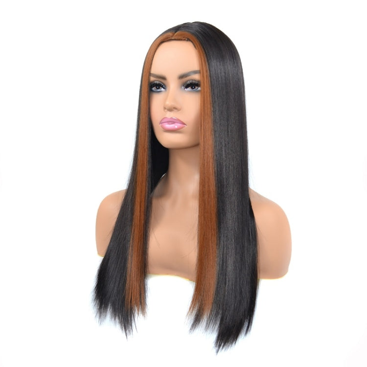 Women Medium Haircut Bleaching And Dyeing Long Straight Wigs(Black Brown) - free shipping - PMC TechLife - Order now!