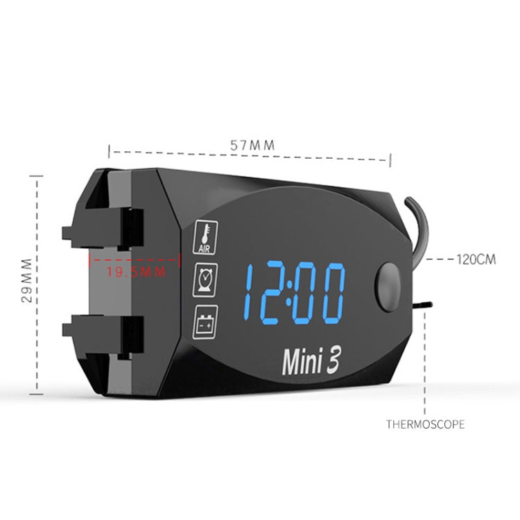 Voltage Clock And Temperature 3 In 1 LED Electronic Meter Large-Screen Digital Display Waterproof And Dustproof Voltmeter(Green Light) - free shipping - PMC TechLife - Order now!