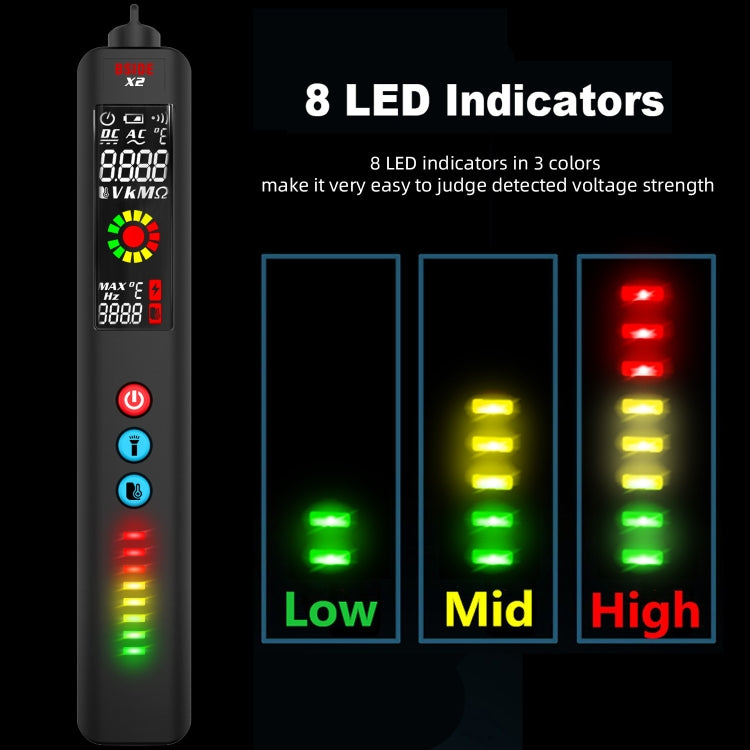 BSIDE X2 Three-Mode Smart Multimeter Electric Pen Infrared Thermometer with Flashlight Lighting - Digital Multimeter by BSIDE | Online Shopping South Africa | PMC Jewellery | Buy Now Pay Later Mobicred