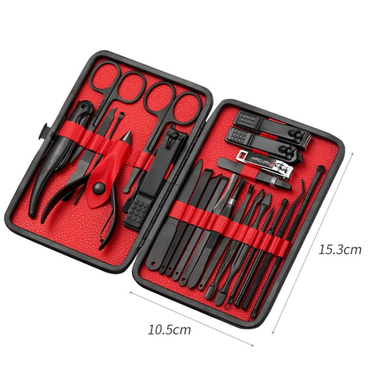 25 PCS / Set Nail Clippers Home Pedicure And Nail Care Tools, Color Classification: Black Red - Nail Clipper by PMC Jewellery | Online Shopping South Africa | PMC Jewellery | Buy Now Pay Later Mobicred