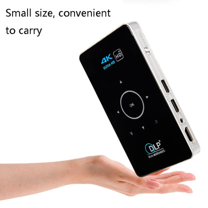 C6 1G+8G Android System Intelligent DLP HD Mini Projector Portable Home Mobile Phone Projector， EU Plug (Black) - Mini Projector by PMC Jewellery | Online Shopping South Africa | PMC Jewellery | Buy Now Pay Later Mobicred