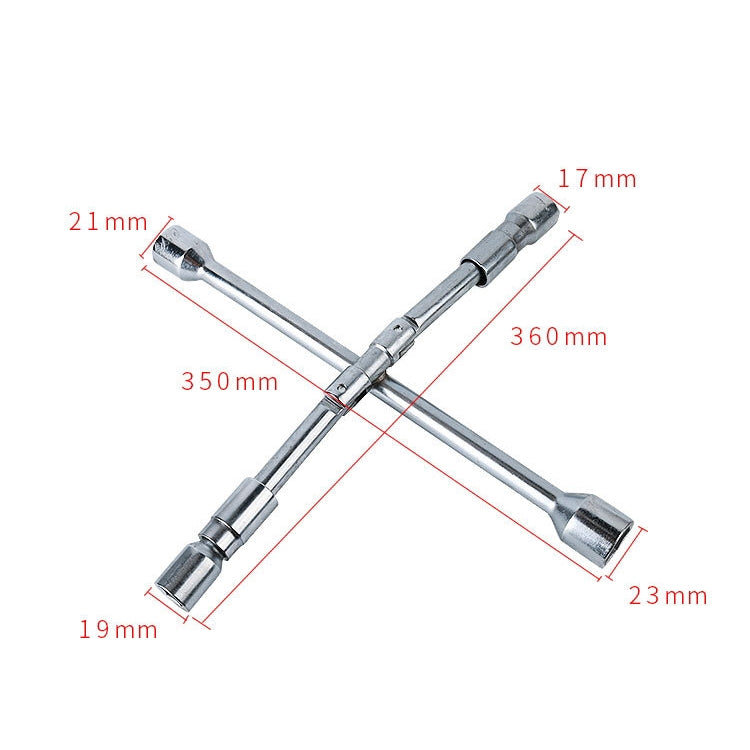 350mm Folding Cross Sleeve Car Tire Wrench, Specification: 17/19/21/23mm - Tire Repair & Installation Tools by PMC Jewellery | Online Shopping South Africa | PMC Jewellery | Buy Now Pay Later Mobicred