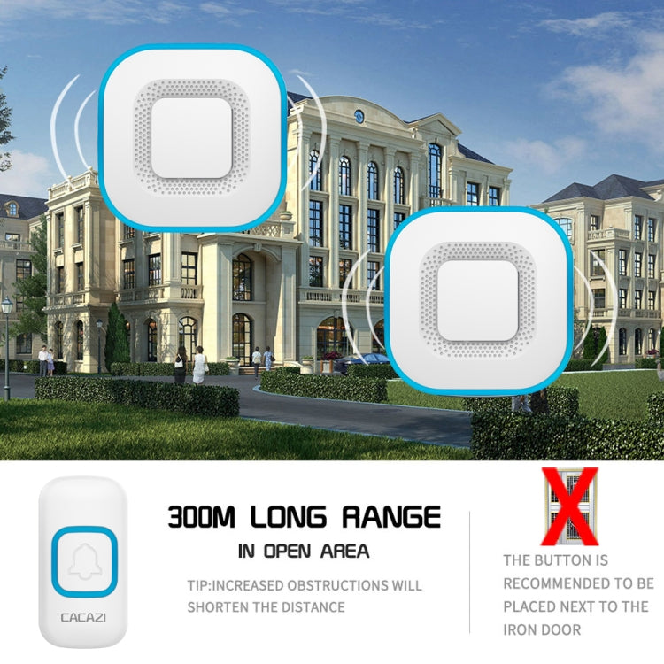 CACAZI V028F 1 For 3 Wireless Music Doorbell without Battery, Plug:UK Plug(White) - free shipping - PMC TechLife - Order now!