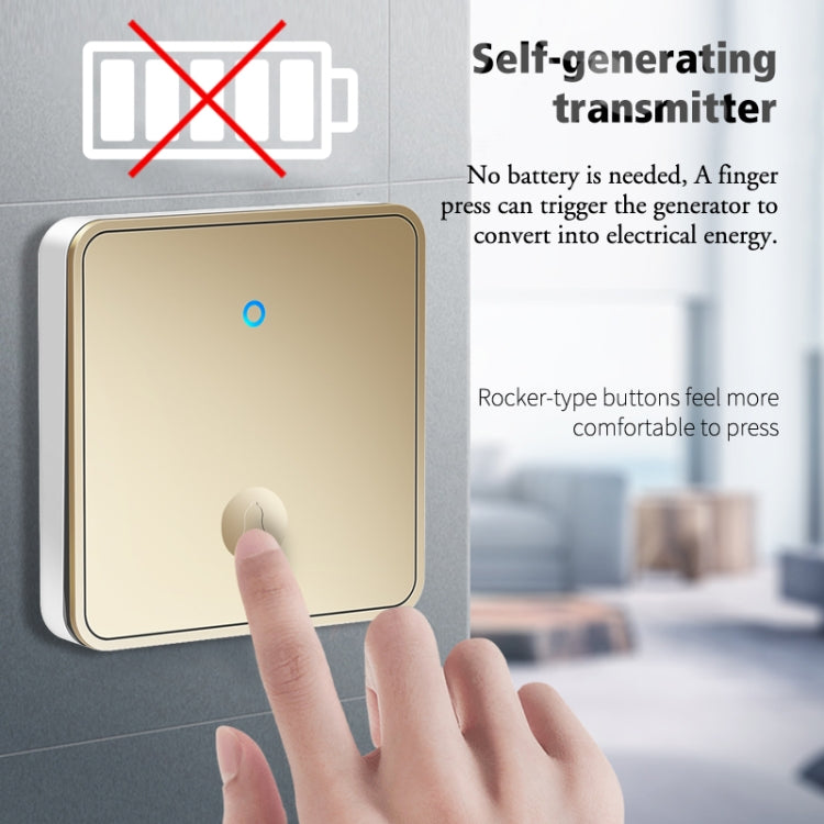 CACAZI FA50 1 For 1 Push-button Self-generating Wireless Doorbell, Plug:UK Plug(Black) - Wireless Doorbell by CACAZI | Online Shopping South Africa | PMC TechLife | Buy Now Pay Later Mobicred