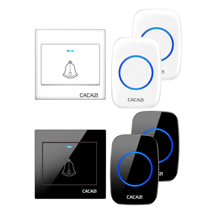 CACAZI H10 1 For 2 Home Wireless Music Doorbell without Battery, Plug:EU Plug(White) - Wireless Doorbell by CACAZI | Online Shopping South Africa | PMC TechLife | Buy Now Pay Later Mobicred
