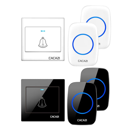 CACAZI H10 1 For 2 Home Wireless Music Doorbell without Battery, Plug:UK Plug(White) - Wireless Doorbell by CACAZI | Online Shopping South Africa | PMC Jewellery