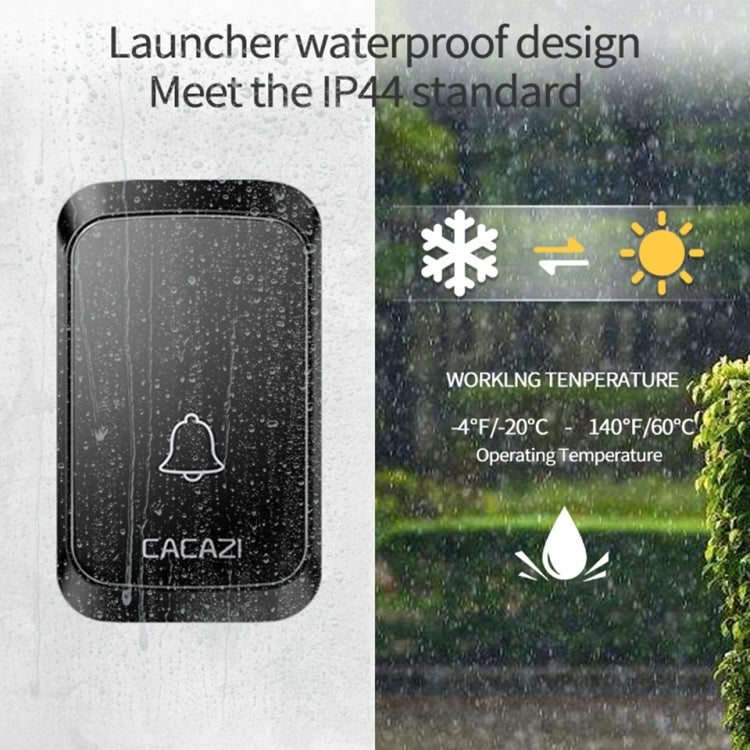 CACAZI A50 1 For 1 Wireless Music Doorbell without Battery, Plug:UK Plug(White) - Wireless Doorbell by CACAZI | Online Shopping South Africa | PMC TechLife | Buy Now Pay Later Mobicred