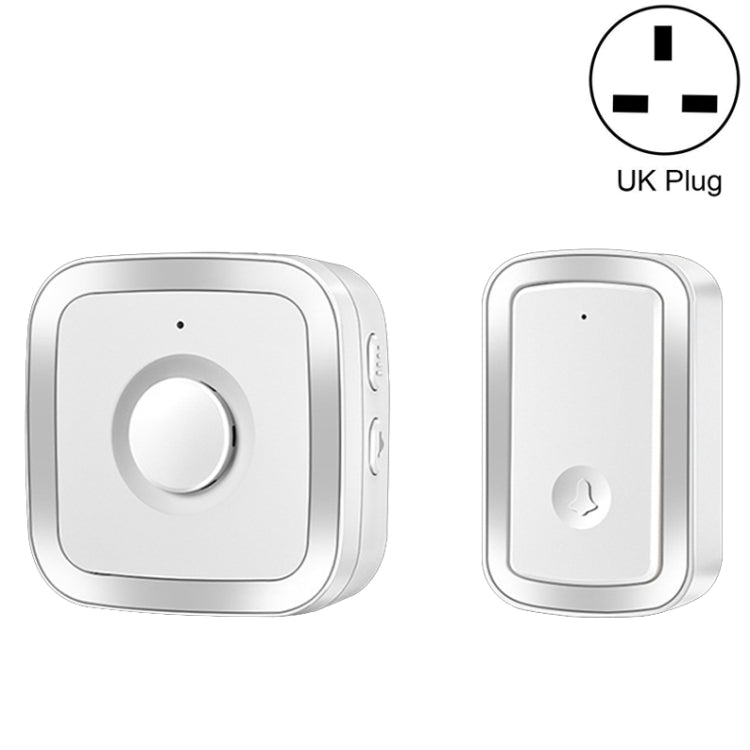 CACAZI A58 1 For 1 Smart Wireless Doorbell without Battery, Plug:UK Plug(Silver) - Wireless Doorbell by CACAZI | Online Shopping South Africa | PMC TechLife