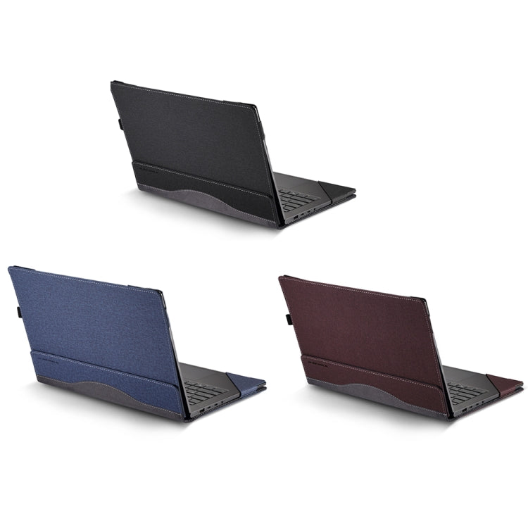 For Samsung Galaxy Book 4 360 15.6 inch Leather Laptop Anti-Fall Protective Case With Stand(Dark Blue) - 15 inch by PMC Jewellery | Online Shopping South Africa | PMC Jewellery | Buy Now Pay Later Mobicred