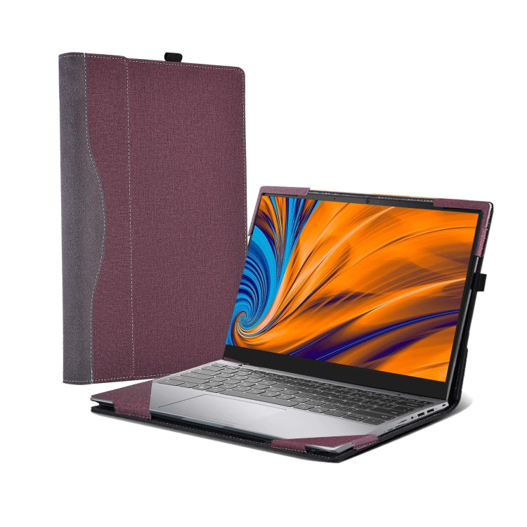 For Samsung Galaxy Book 3 Pro 16 Inch Leather Laptop Anti-Fall Protective Case(Wine Red) - 15.6 - 17 inch by PMC Jewellery | Online Shopping South Africa | PMC Jewellery | Buy Now Pay Later Mobicred