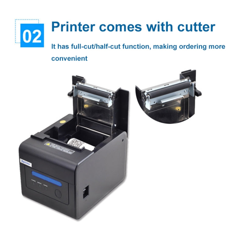 Xprinter XP-C300H 80mm Sound And Light Alarm Store Cashier Rreceipt Thermal Printer, Spec: USB+COM+LAN(UK Plug) - Receipt Printers by Xprinter | Online Shopping South Africa | PMC TechLife | Buy Now Pay Later Mobicred