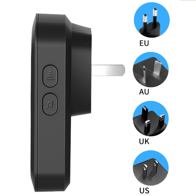 CACAZI M20 1 For 3 Split Type Door Opening Sensor Reminder Smart Wireless Doorbell Alarm, Style: UK Plug(Black) - Wireless Doorbell by CACAZI | Online Shopping South Africa | PMC Jewellery